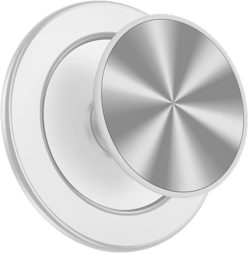 Phone Grip Kickstand - for Magsafe Cases ,iPhone, Samsung and Devices with Magnetic Shell using The Adapter Magnetic Ring (Included in Package). Silver