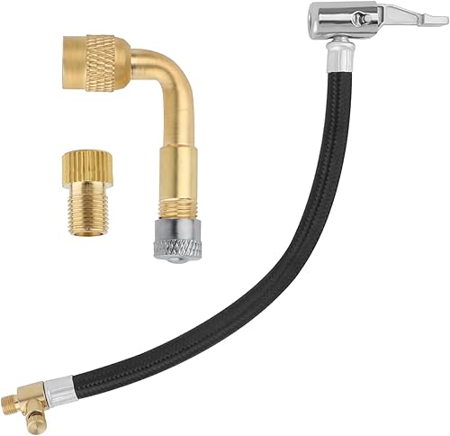 ZHSMS Manguera de inflado de neumáticos, adaptador de compresor de aire flexible de 17 pulgadas, adaptador de extensión de manguera de inflador de