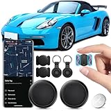 GPS Tracker per Auto, 2PCS Localizzatore Bluetooth Compatibile per Android senza ABO, Copertura Globale In Tempo Reale Tracciare Magnetico GPS, Air Tracker Android Nascosto per Auto e Moto