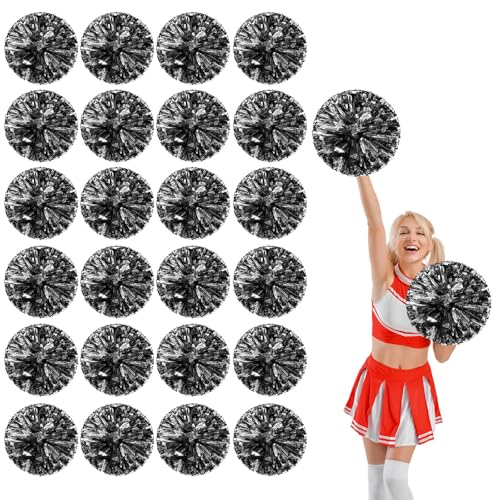 Pompons de cheerleading lot de 24 avec fixation quatre doigts pour club