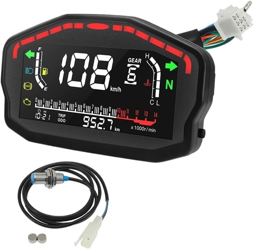 Motorcycle Speedometer Gauge Motorcycle Tachometer Universal Moto Dashboard Digital Odometer Gear 2,4 Cylinders