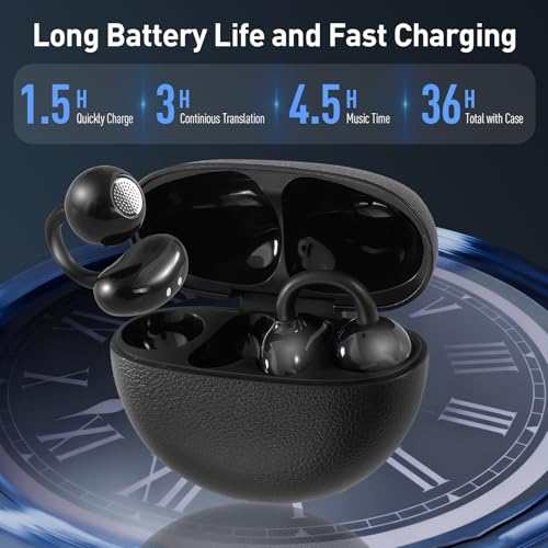 Image of AI Translation Earbuds Real Time,120 Languages & Accents Translator Earbuds,Audifonos Traductores Ingles Espanol, Translator Device with APP for Travel Learning Business,iOS /Android Compatible-Black