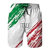 vbndfghjd Bedruckte Herren Sommer Casual Boardshorts Badehose Italienische Flagge mit Pinselstrich bemalt XL