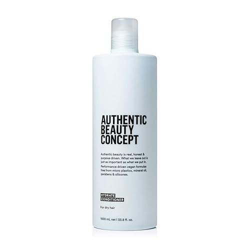 Authentic Beauty Concept Acondicionador hidratante  Cabello normal a seco o rizado  Añade humedad y brillo  Vegano y libre de crueldad animal  Sin