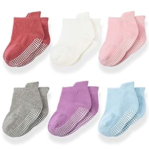 Momcozy Babysokjes Antislip Enkelsokjes Katoenwollen Kindersokjes Gripsokjes Anti-uitglij peutersokjes babysokjes…