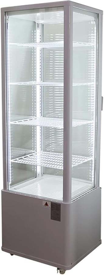 Commercial Display Fridge Vertical Type Cake Showcase Bakery Display Cabinet Right Angle Refrigerated Display Automatic Defrost 5-layer 110V 62Gallon White LED Light