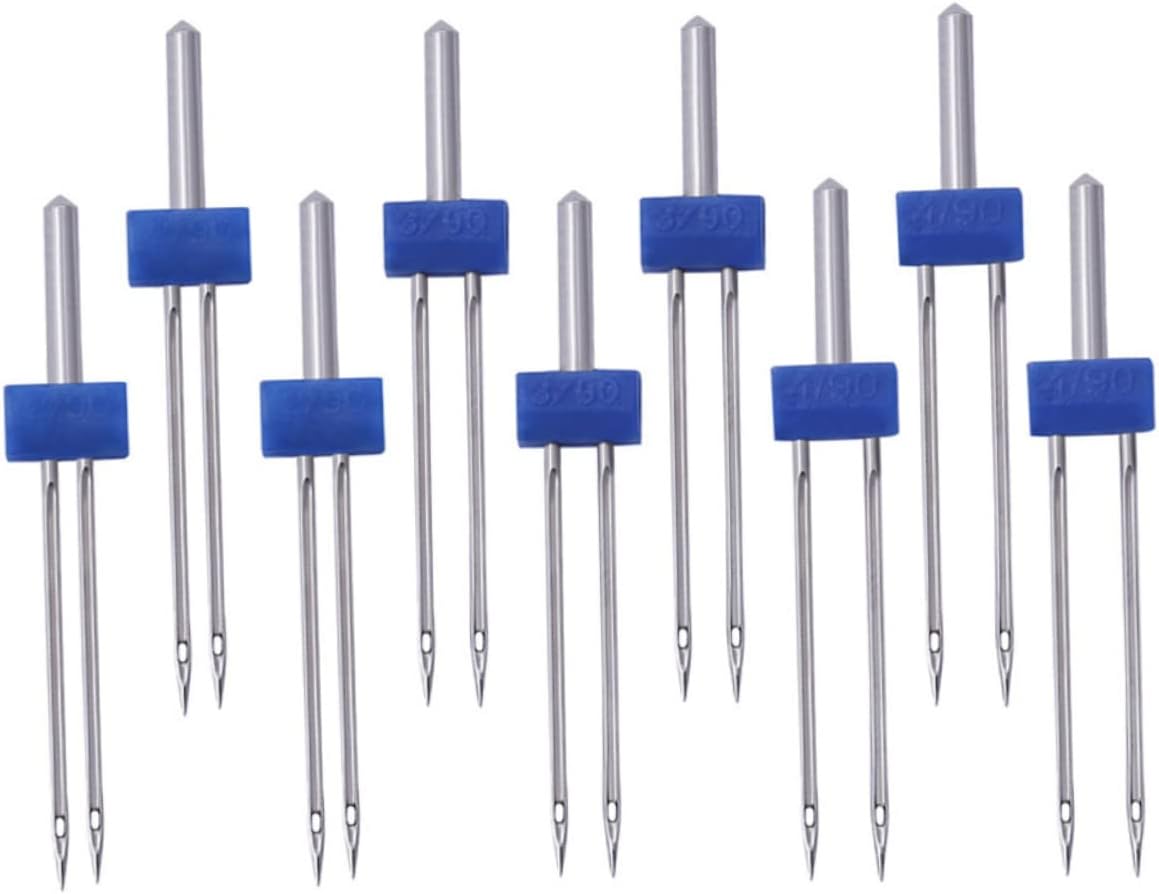 KALLORY 1bag Sewing Machine Twin Needles Double Needles Tips for Household Sewing Machine Easy to Thread Store