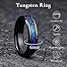 King Will Mens 6mm Black and Blue Tungsten Carbide Wedding Band Foils Inlay Beveled Edge Promise Rings Comfort Fit, Size 8