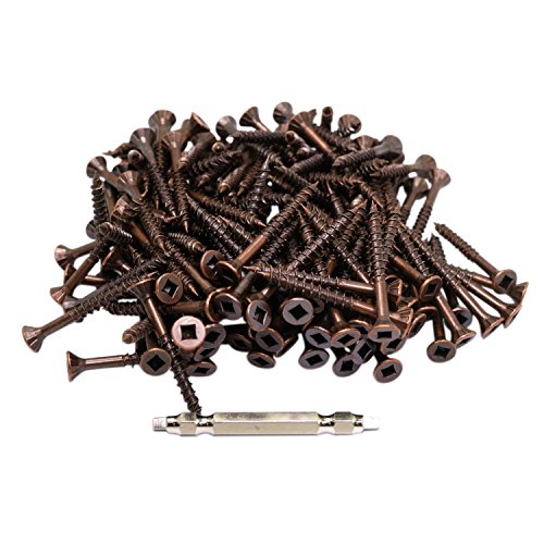 ダンドリビス ウッドデッキ材用ビス 四角穴 ステンレス 4.8mm×45mm ブロンズ 156本入 24号箱 NWDS45