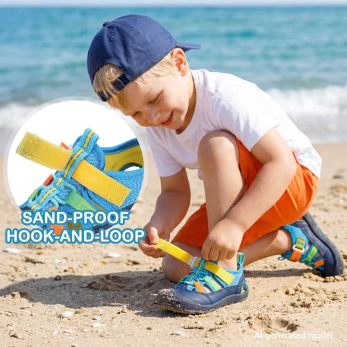 WIDE TOE BOX Toddler Boys Sandals Water Shoes Malibu Blue T5 US Wide — view 5