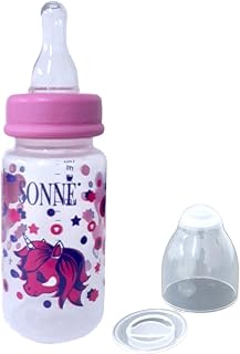Mamadeira Cilíndrica Super Higiênica, Bico convencional, Redondo, Sonne, Rosa, 150 Ml