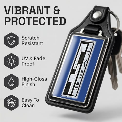 Image of Brotherhood Car Key Chain for Camaro - Classic Models Keychain for Men and Women Gift Key Ring - Dark Blue - Type LT