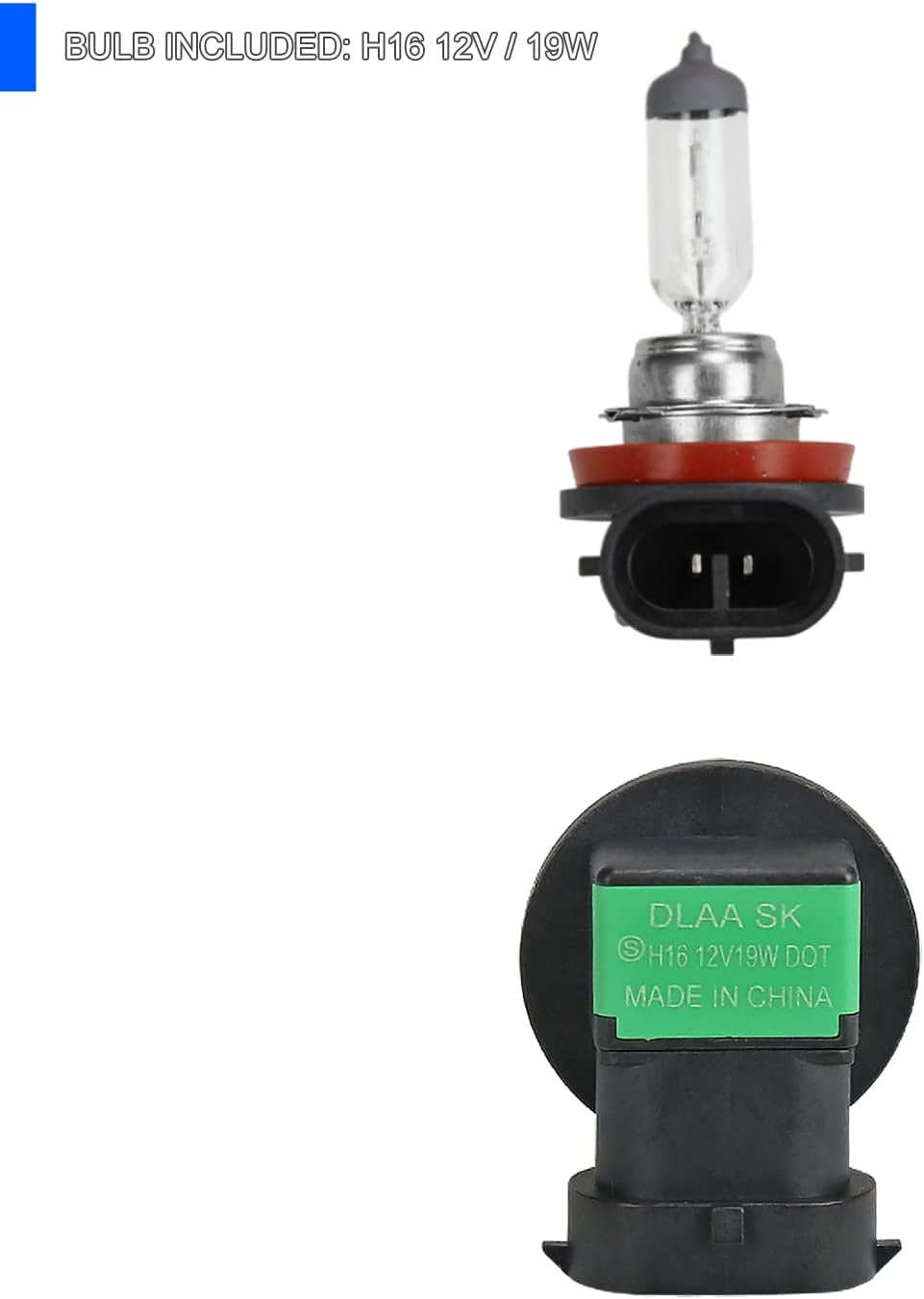 SPEC-D TUNING Chrome Fog Lights + H16 Bulbs + Switch + Wiring Compatible with 2016-2020 Mitsubishi Outlander, L+R Pair Assembly