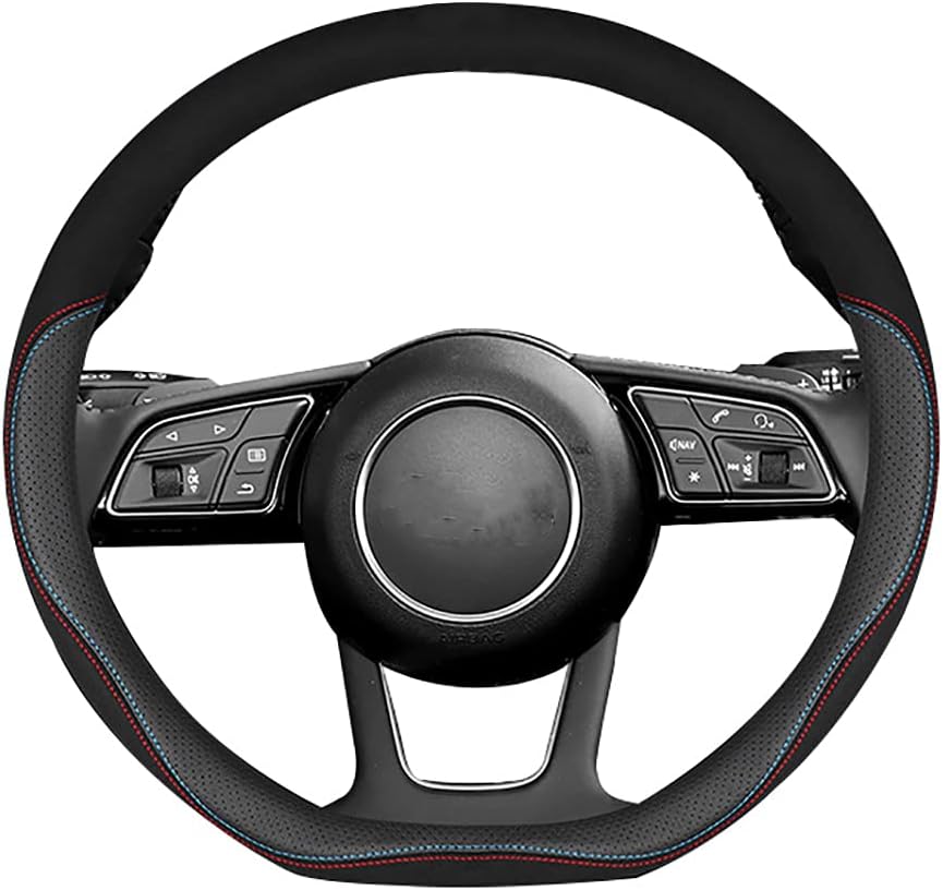 アウディ ハンドルカバー ステアリングカバー ホィイルカバー A3 A5 A6 Q2 Q3 Q5 Q7 A1 38cm 円型 S4 Rs3 高級 内装品 最大94 Offクーポン 牛革 専車ロゴ 刺繍マークなし 並行輸入品 D型 本革 Sq5 S3