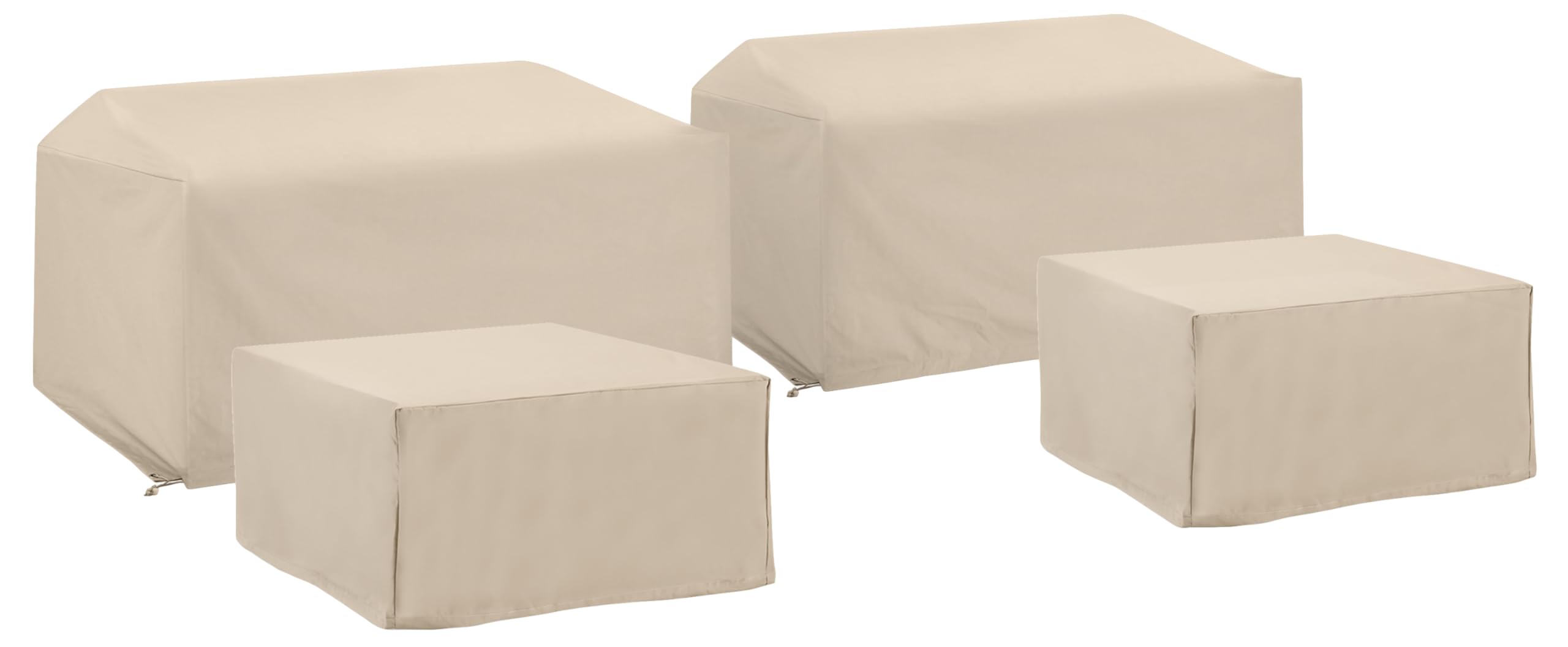 Crosley Furniture Fundas impermeables para muebles de patio, juego de 4 piezas para sofás biplaza y otomanas al aire libre, color marrón