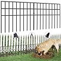 10 Panels Animal Barrier Fence, 14ft(L) x 13in(H) No Dig Garden Fence for Dog Rabbit, Rustproof Anti Digging Barrier, Garden Edging Border Ground Defense for Outdoor, Yard, Patio
