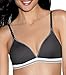 Hanes Women's Cottony Boyfriend Wirefree, Black/White, Large
