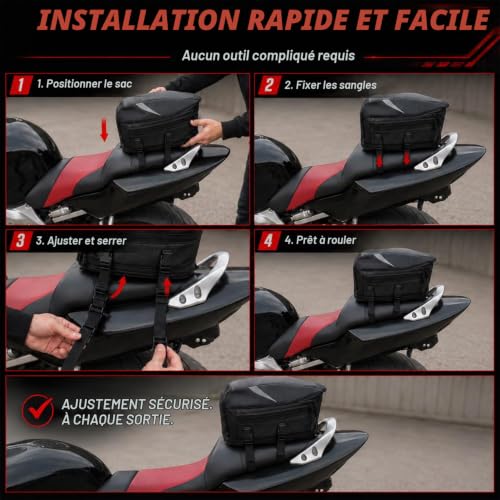 JFG RACING Sac à Queue de Moto, pour Moto Sportive Motocross Enduro – vue 5