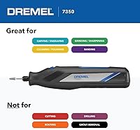Vista 5 de Dremel 7350 Kit de herramientas rotativas inalámbricas de 4 V con 5 accesorios y batería recargable USB-C, velocidad única para tallar, grabar