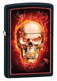 Zippo Black Matte Burning Skull Lighter