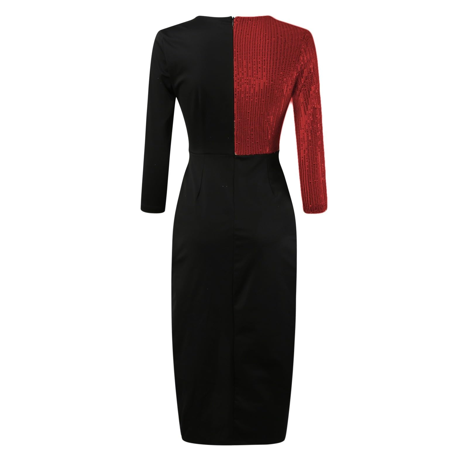 Fulidngzg Glitzer Kleid Langarm Damen Party Abendkleider Pailettenkleider Vintage Pailletten Glitzerkleid Silvesterkleid Schöne Winter Partykleid Cocktailkleid Schick Wedding Damenkleid Brautkleider