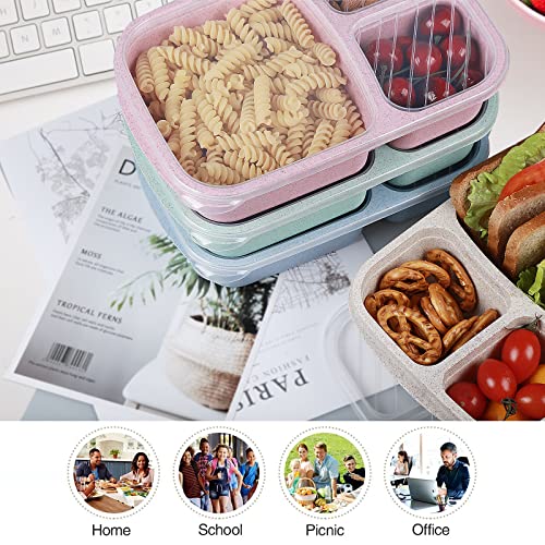 Sousnous Kids Lunch Containers With 3 Compartments, Bento Snack Box, Lightweight, Reusable, Bpa-Free, 4 Pack (So Us No Us) #TOP6