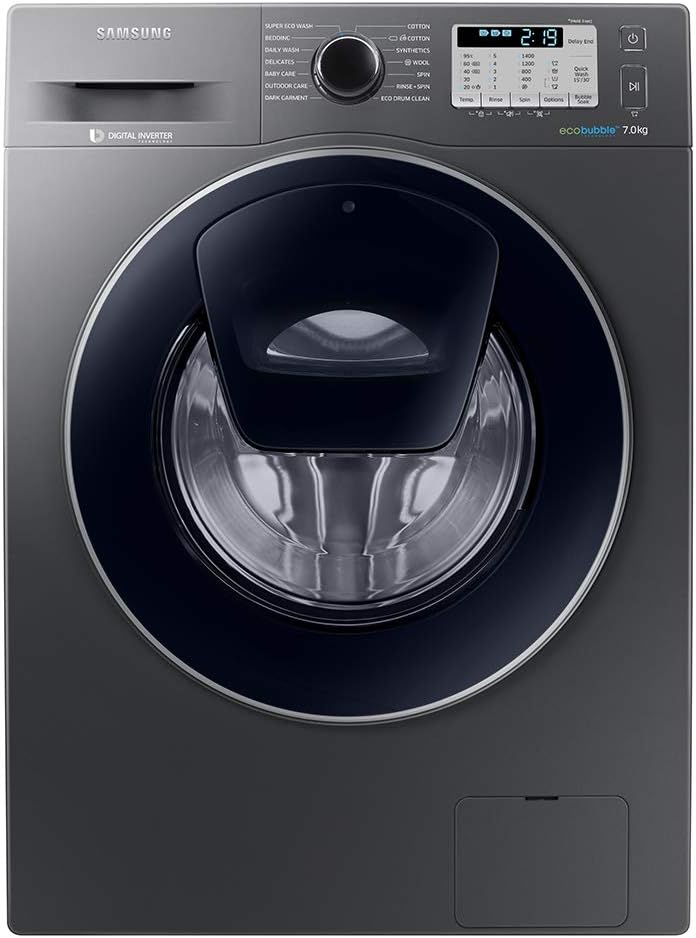 Samsung WW70K5413UX Freestanding Washing Machine with Addwash and Ecobubble, 7 kg Load, 1400 rpm Spin, Graphite