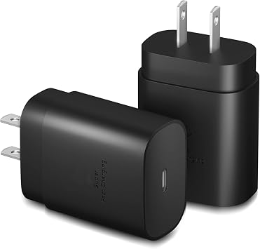 Type C Charger Fast Charging, Eversame 2 Pack 25W USB C Phone Charger Block C Type Charger Compatible with Galaxy S26 S25 S24 S23 S22 S21/iPhone 17/16/16 Pro Max/15/15 Pro Max/15 Plus-Black