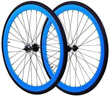 Fixie Wheels Front and Fixed Gear, Flip-Flop Rear, Blue