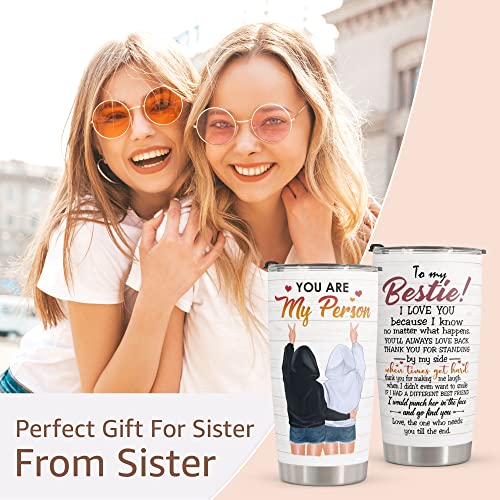 Macorner Gifts For Best Friend Women - Stainless Steel Tumbler 20Oz - Mothers Day Gift For Bestie, Soul Sister, Bff, Coworker - Birthday Gift Idea For Best Friend Friendship Gifts For Women #TOP1