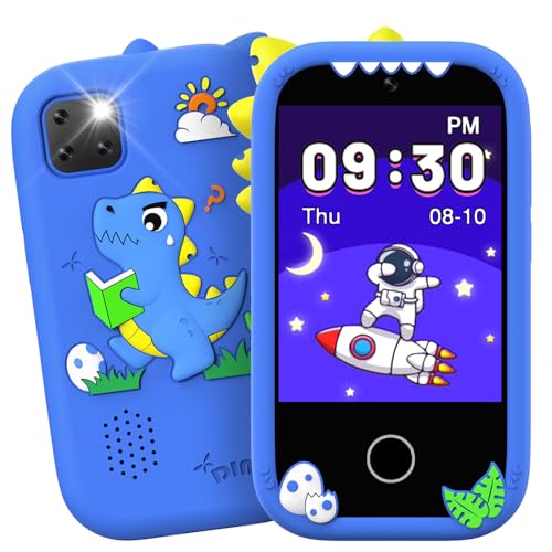 Mgaolo Kids Phone Smartphone Toy, 2.8" Touchscreen Smart Phone, Toddler Educational Learning Gift for Boys Girls Age 3-8, Games, Dual Cameras, Music Video Player, Christmas Birthday Present (Blue)