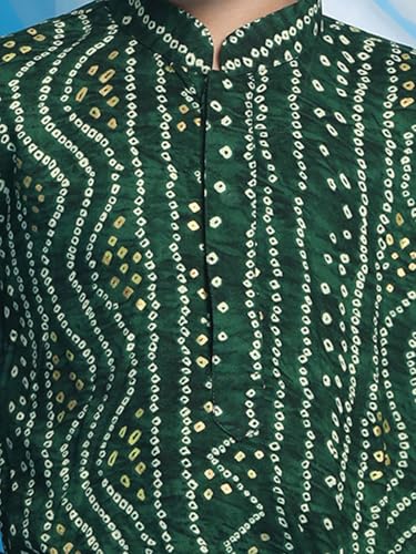 Image of VASTRAMAY Boys' Bandhani Kurta & Patiyala Set | Traditional Ethnic Out Fit For Rakhi