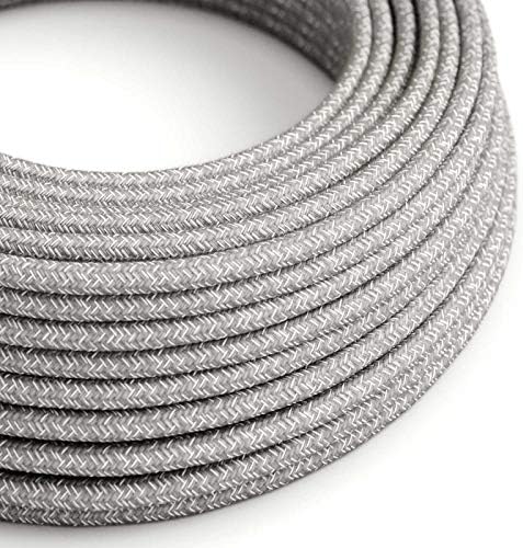 CA Creative Cables Gray Linen Covered Round Electric Cable - RN02-150ft, 3 x 18 AWG