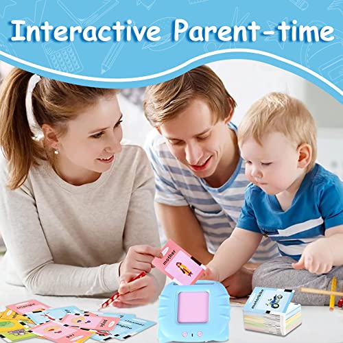 Talking Flash Cards Educational Toys - Talking Flashcards Learning Toys For Toddlers - Montessori Toys Flash Cards For Age 2 3 4 5 6 - Blue #TOP4