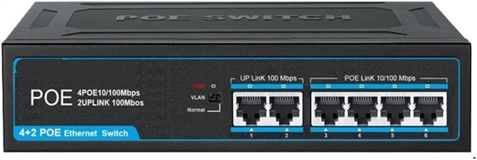POE Switch 6-Port 100/1000Mbps Gigabit Ethernet Switch Fast Network Switch unmanaged(100Mbps)