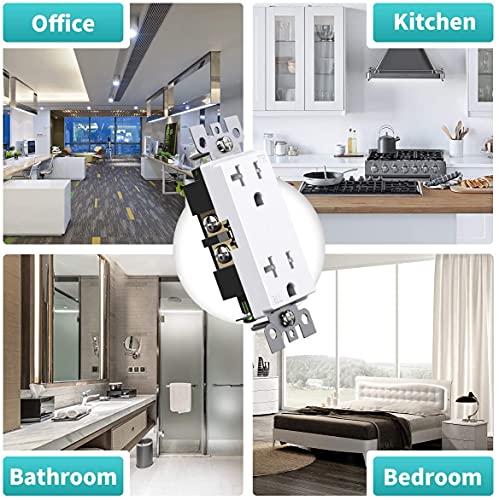 Micmi Outlet Socket, Decorator Receptacle, 20 Amp 125 Volt, Tamper Resistant, Grounding UL Listed White with Wall Plates 50pack (20A) by micmi - Used condition - Image 6