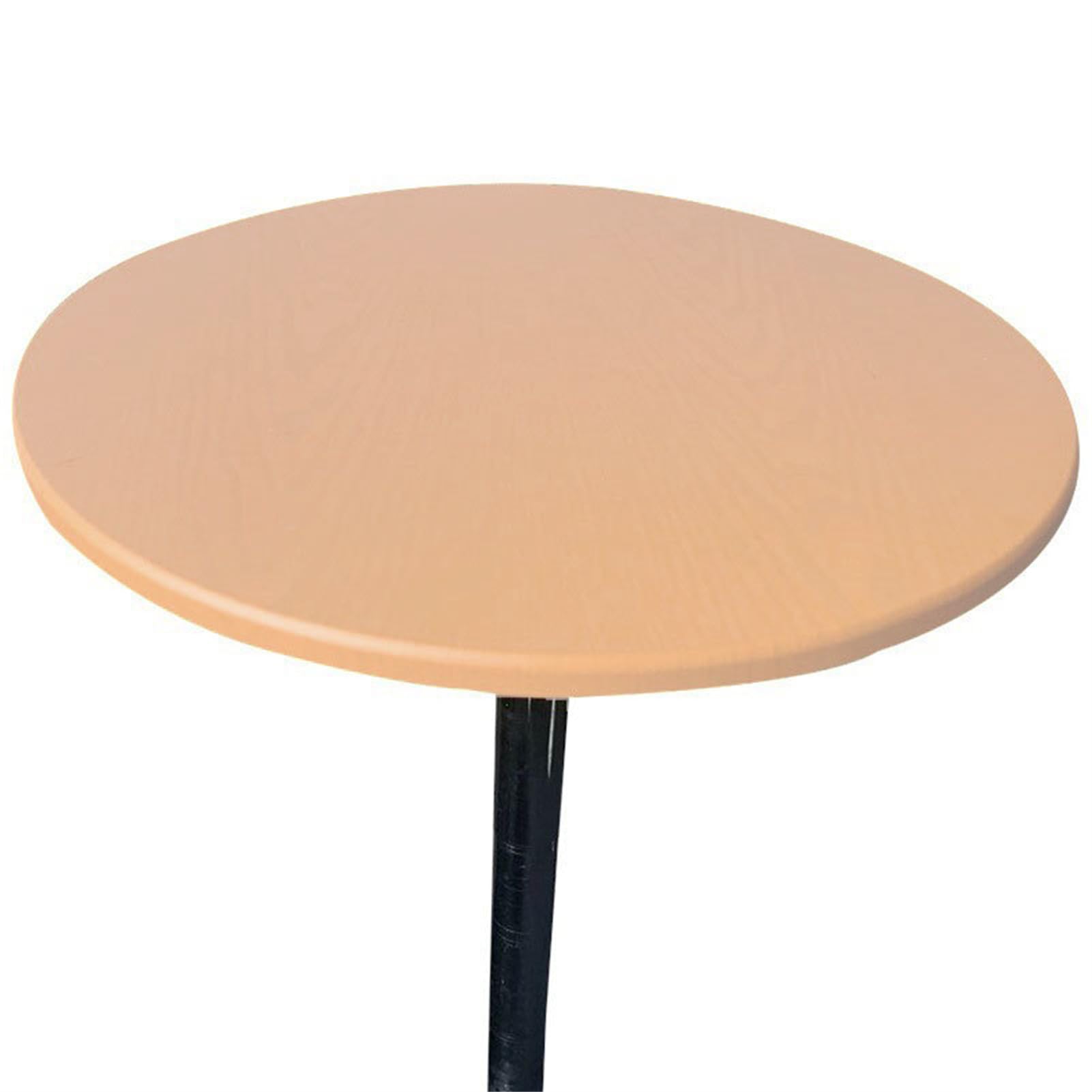 Round Table Cloth Waterproof Wipeable- Elastic Edged Vinyl Round Fitted Tablecloth,Indoor Outdoor Patio Elastic Edged Vinyl Tablecloth Dining Table Cover ProtectorV (Champagne,130cm (Round table))
