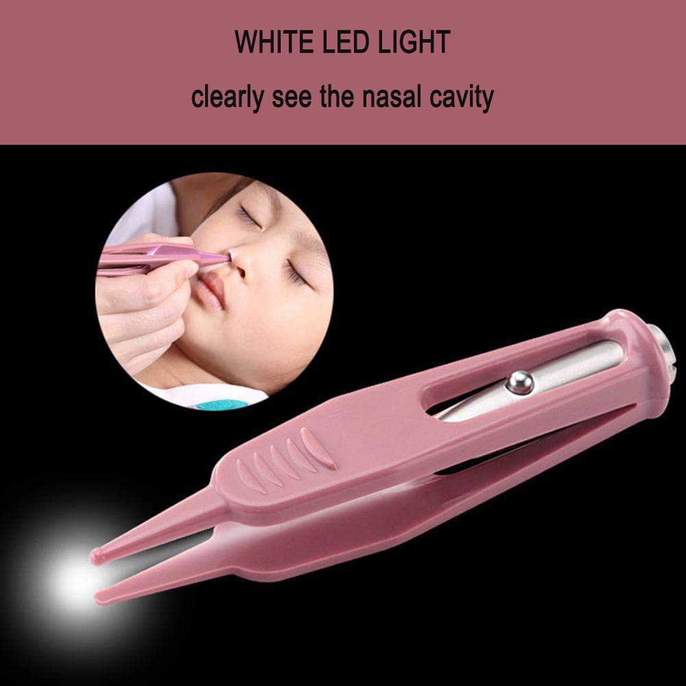 Pince à épiler avec lumière LED pour Bébé Sécurité Nouveau-né Nez Nettoyage