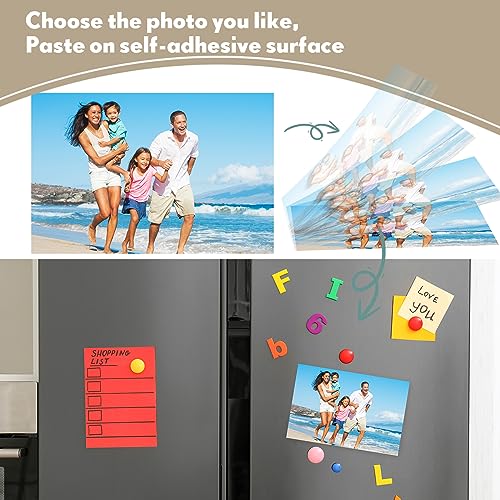 Image of Macarrie 4 x 6 Adhesive Magnetic Sheets with Adhesive Backing Cuttable Magnetic Paper Stickers Flexible Peel and Stick for Picture Crafts Die Storage Photos(200 Pcs)