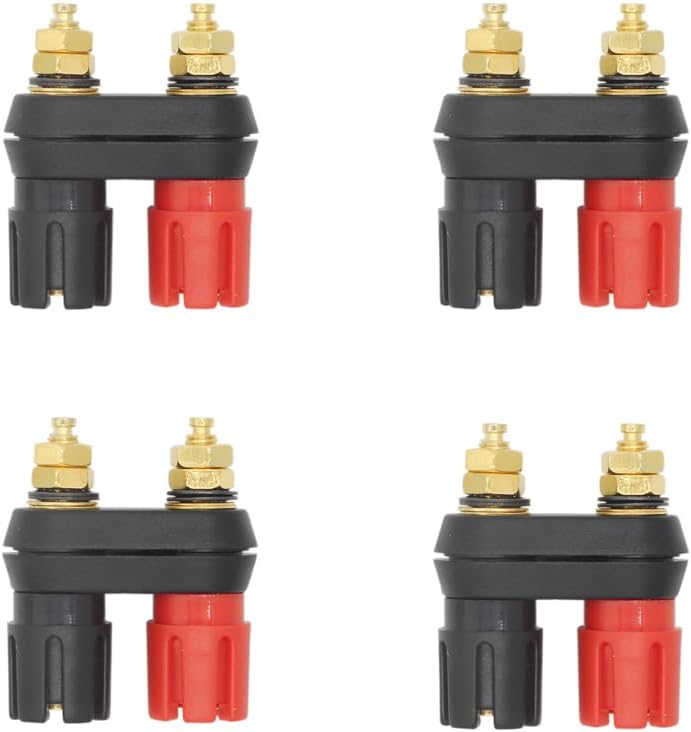 4-Pack Dual 4mm Banana Plug Jack Socket Binding Post for Speaker Amplifier Terminal