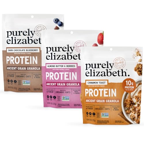 Image of Purely Elizabeth, Protein Granola, Variety Pack, 8oz Bags (3 Pack)