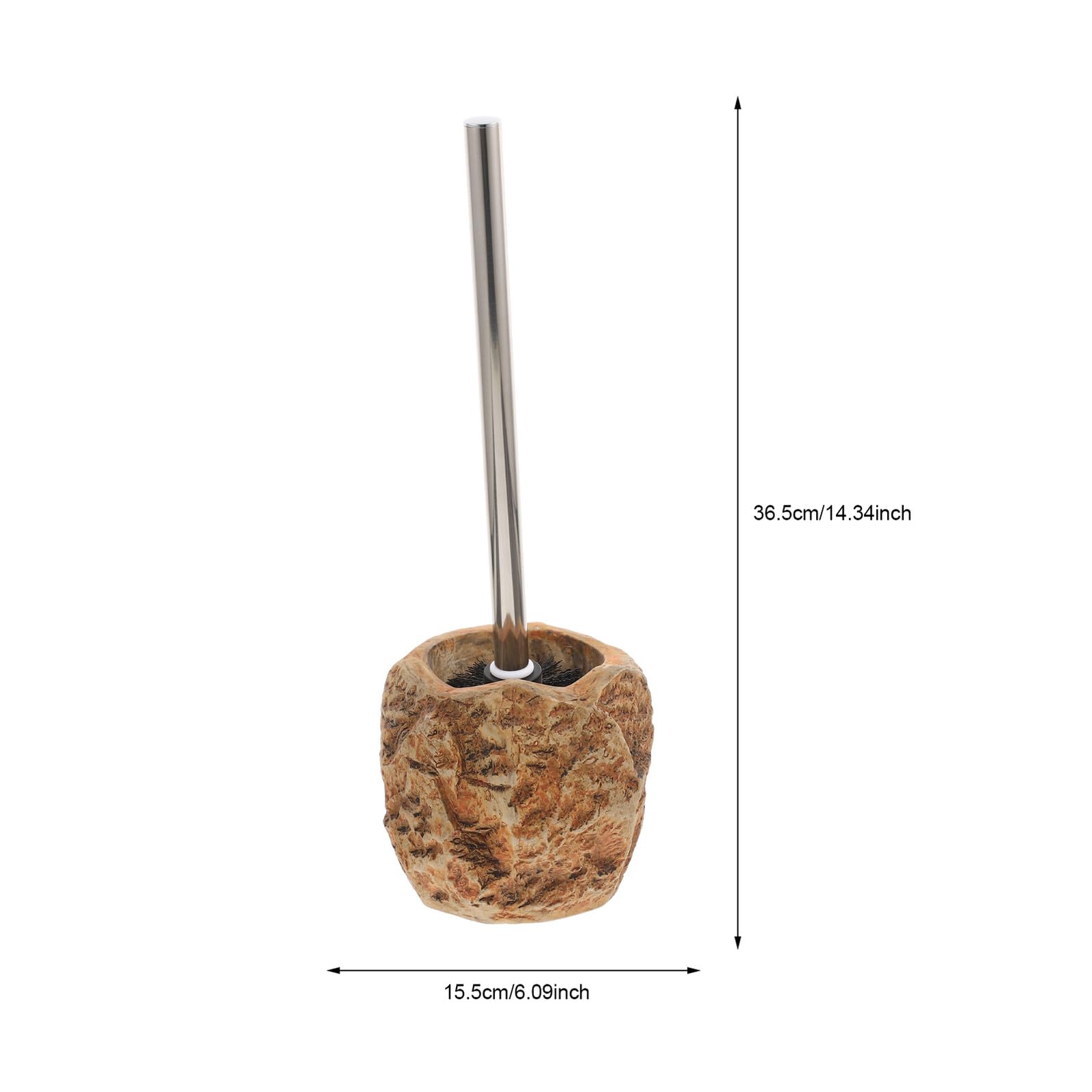 VALICLUD Escobilla para Limpieza de Baño Soporte de Cerámica y Mango de Acero Inoxidable, Accesorio Duradero y Práctico para Oficina y Centro Comercial Color Aleatorio
