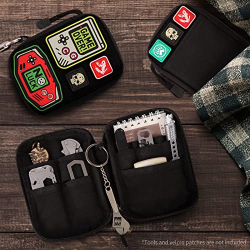 Pocket Organizer, Edc Pouch With Diy Patch Area, Mighty Pouch Edc Pocket Organizer For Men, Utility Pouch Small Edc Pouch For Edc Gears, Nylon Tool Pouch Multitool Organizer Pouch (Black-01) #TOP2