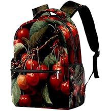 Cherries Red Ribborn 3 Student Bags Travel Backpacks for Boys Girls 29.4x20x40cm11.5x8x16 in