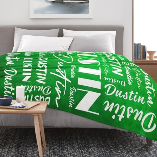 Name Blanket Personalized Name Blanket Customized Blanket with Name Text for Adult Kid Birthday Christmas Mothers Fathers Valentines Day Gift