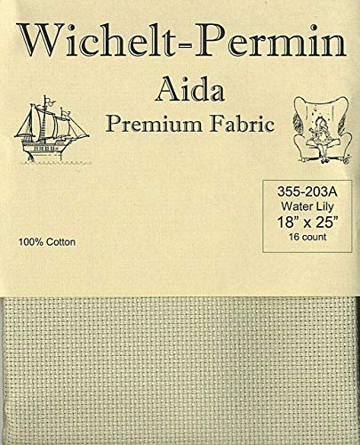 Wichelt Permin Premium AIDA Cross Stitch Fabric 16 Count Water Lily 18