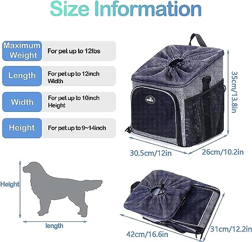 wakytu Porta-Cesta de Bicicleta para Cães, Mochila Porta-Bicicletas para Animais de Estimação para A