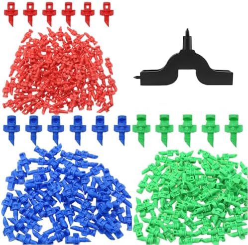 150 Pcs Drip Irrigation Micro Sprinklers with 90/180/360 Degree Irrigation Drill Tool, Spray Nozzles for Plants, Lawn, Garden, Irrigation System