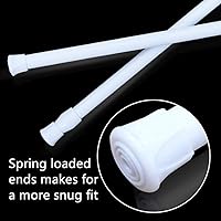 Vista 5 de Cupboard Bars Tension Rods, 6 Pack 11.8-20 Inches Spring Tensions Rods Steel Adjustable Tension Curtain Rod Shower Rod Closet Rod Window Rods White