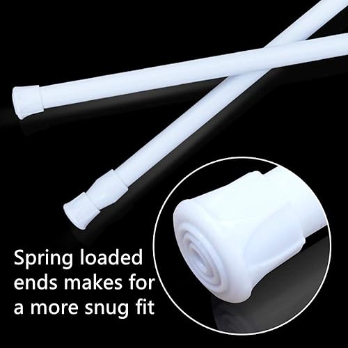 Miniatura 5 de Cupboard Bars Tension Rods, 6 Pack 11.8-20 Inches Spring Tensions Rods Steel Adjustable Tension Curtain Rod Shower Rod Closet Rod Window Rods White